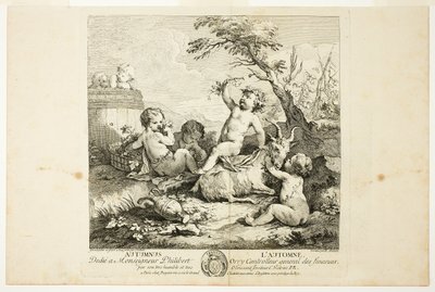 Ősz, harmadik lemez a Négy évszakból alkotó: Charles Joseph Natoire