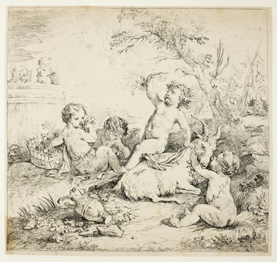 Kerubok kecskével alkotó: Charles Joseph Natoire