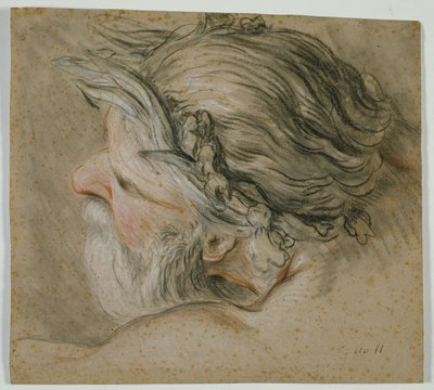 Egy tengeri isten feje alkotó: Charles Joseph Natoire