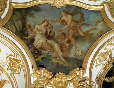 Zephir által gyűjtött psziché. Charles Joseph Natoire mennyezetfestménye (Charles-Joseph Natoire alkotó: Charles Joseph Natoire