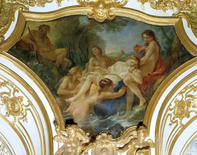A nimfák visszavonják a psziché testét, Charles Joseph Natoire (Charles-Joseph Natoire) mennyezetfestménye alkotó: Charles Joseph Natoire