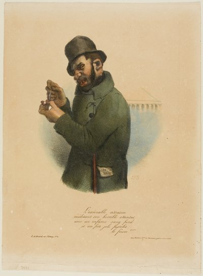Az Execreable Assassin szörnyű támadásán gondolkodik... alkotó: Charles Joseph Traviès