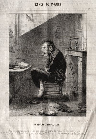 A modor jelenetei: a kínos probléma... alkotó: Charles Joseph Traviès de Villers