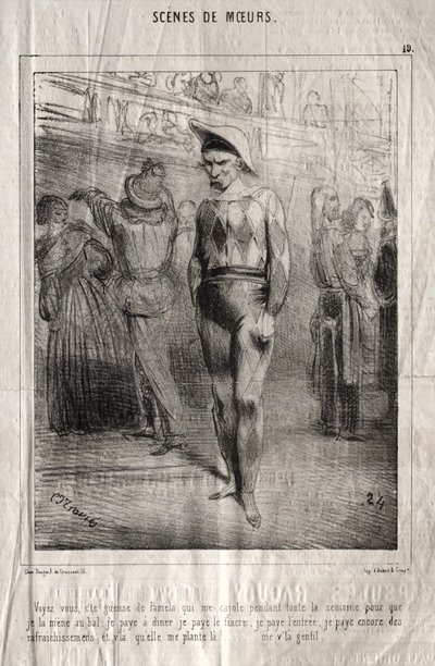 A modor jelenetei: Látod, ez a jelzés Pamelától, aki egész héten átölel... alkotó: Charles Joseph Traviès de Villers