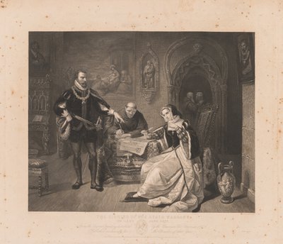 Lady Jane Grey halálos ítéletének aláírása. alkotó: Charles Kennedy Burt