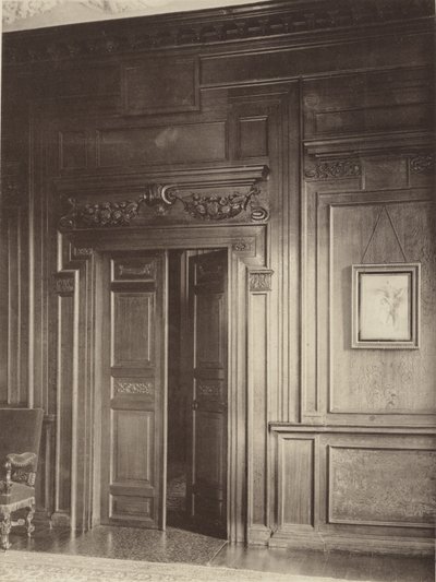 Thorpe Hall, Grantham, Ajtó és lambéria az étkezőben alkotó: Charles Latham