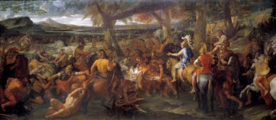 Sándor és Porus. Kr.e. 327-ben Nagy Sándor folytatta hódítását az Indus-völgy felé. Kr.e. 326-ban a hydaspe-i csatában legyőzte Purut (vagy Porost, a Paurava törzs királyát az ie 4. században) és hadielefántjaiból álló seregét. Festés által alkotó: Charles Le Brun