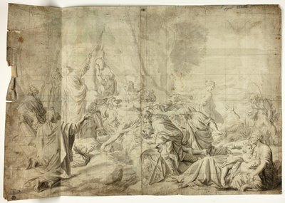 Mózes vizet merít a sziklából alkotó: Charles Le Brun