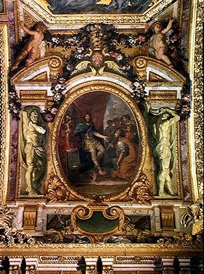 Művészetek pártfogása 1663-ban, mennyezeti festmény a Galerie des Glacesből alkotó: Charles Le Brun