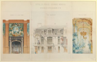 Projekt a Prince Georges Bibesco szálloda számára alkotó: Charles Le Coeur