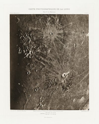 Carte photographique de la lune, planche XIV.A (A Hold fényképészeti ábrája, XIV.A lemez),augusztus 27. alkotó: Charles le Morvan