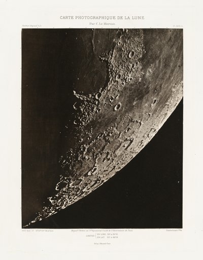 Carte photographique de la lune, planche XVII.A (A Hold fényképészeti ábrája, XVII.A lemez),augusztus 27. alkotó: Charles le Morvan
