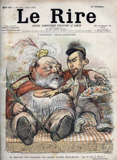 Anglo-Japanese Alliance (Japanese Anglo 1902) A diplomáciából most született egy szörnyeteg, az új Radica-Doodica: ki lesz a dékán? - VII. Edward király - Charles LEANDRE (1862-1934) 1902-es karikatúrája A nevetéshez alkotó: Charles Leandre