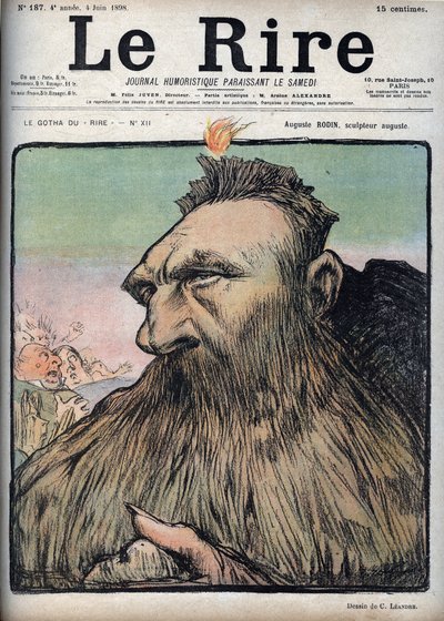 Auguste Rodin (1840-1917) szobrász, Augustus – Charles Leandre (1862-1934) rajzfilmje a „Le Rire” című filmben június 4-én alkotó: Charles Leandre