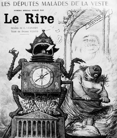 Charles Leandre rajzfilmje az 1924-es általános választásokról, január 19-én jelent meg a Le Rire című lapban alkotó: Charles Leandre