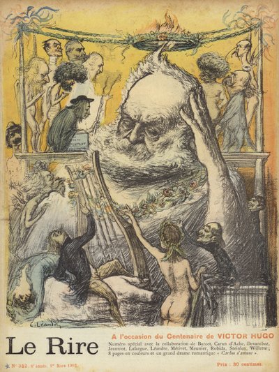 Victor Hugo születésének századik évfordulója, illusztráció a Le Rire számára alkotó: Charles Leandre