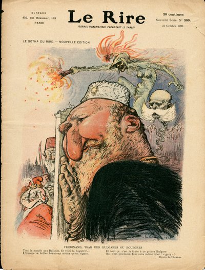 A „” The Laughter” címlapja, színekben szatirikus alkotó: Charles Leandre