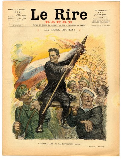A „The Red Laughter” címlapja, színekben szatirikus alkotó: Charles Leandre