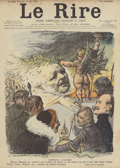 Tisztelet Honore Daumier előtt, Le Rire illusztrációja alkotó: Charles Leandre