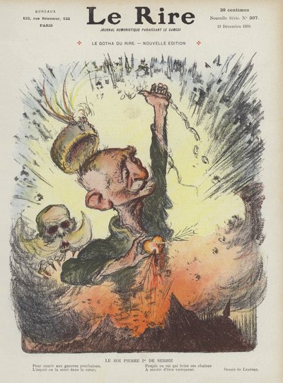 I. Péter szerb király. Illusztráció Le Rire alkotó: Charles Leandre