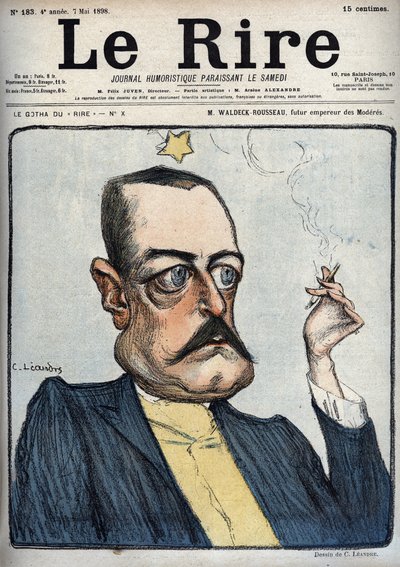 M. Waldeck-Rousseau, a Moderes leendő császára – Pierre Waldeck Rousseau (Waldeck-Rousseau) karikatúrája (1846-1904), Charles Leandre (1862-1934) a május 7-i „” Le Rire”-ben alkotó: Charles Leandre