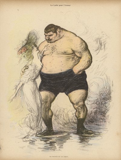 Harc a szerelemért: lágyság és erő (színes litó) alkotó: Charles Leandre