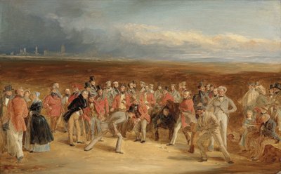 A The Golfers: A Grand Match játszott a St. Andrews Links-en készült kész vázlat, Sir David Baird, Bt. és Sir Ralph Anstruther, Bt. Balcaskie, Major Playfair és John Campbell (Esq., Glensaddell) ellen 1850-ben alkotó: Charles Lees