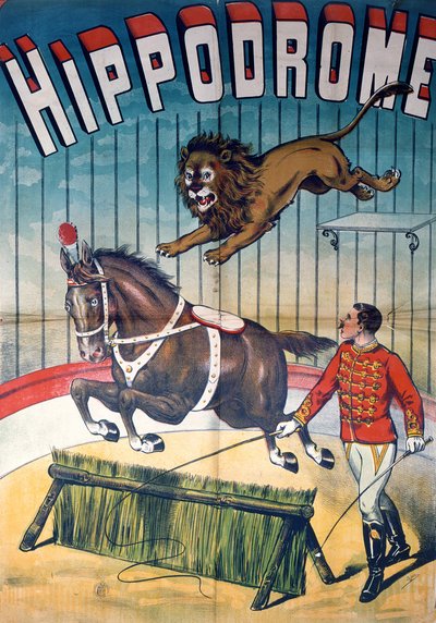 A „Hippodrome” cirkuszt reklámozó plakát, 1900 körül alkotó: Charles Levy