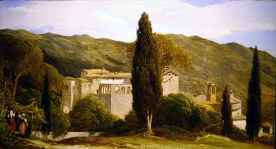 Panorámás kilátás Róma közelében (részlet) (olaj, papír) (lásd még: 358270) alkotó: Charles Lock Eastlake