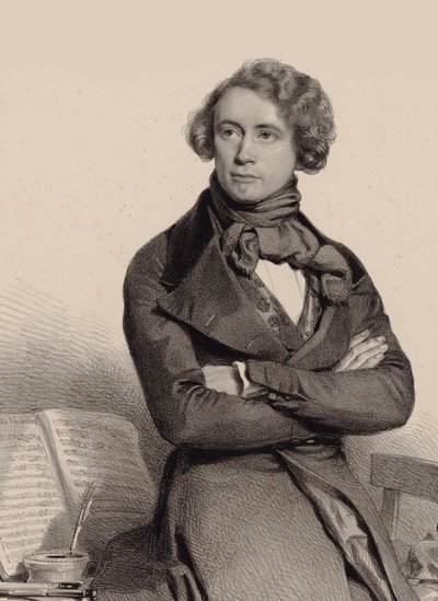 Adrien-François Servais gordonkaművész és zeneszerző portréja 1807-1866, 1838. alkotó: Charles Louis Baugniet