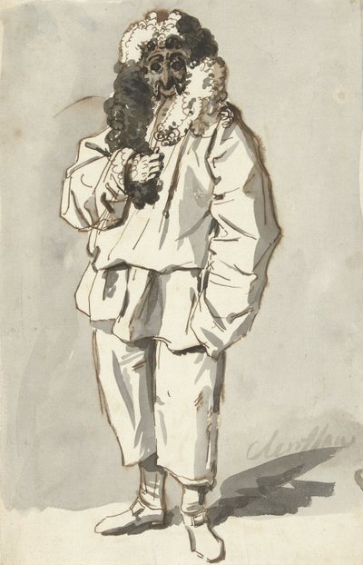 Roman Polichinelle húshagyókeddi jelmezben alkotó: Charles Louis Clerisseau