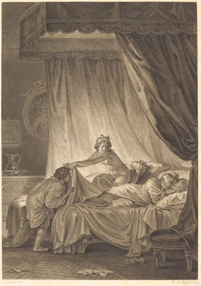 Mona Lisa: Az ágy alkotó: Charles Louis Lingée after Jean Honoré Fragonard