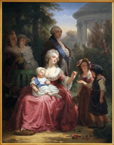 A francia királyi család Trianonban, 1860 körül alkotó: Charles Louis Lucien Muller