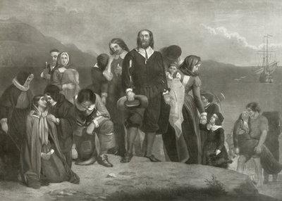 A zarándokatyák partraszállása Amerikában, 1620 alkotó: Charles Lucy