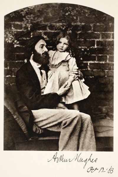 Arthur Hughes és lánya, Ágnes, 1863. október 12. (szépia fotó) alkotó: Charles Lutwidge Dodgson
