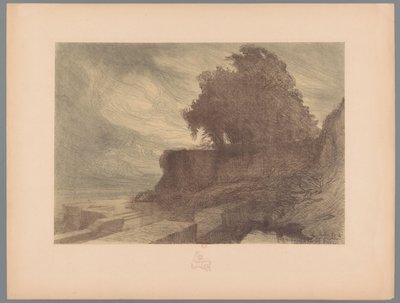 Bástya romja ágyúval és fával Tájképek (sorozat címe) Suite des Paysages (sorozat címe) alkotó: Charles Marie Dulac