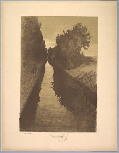 Tájak szvitje: Táj, 1. tábla, Megjegyzés, Hal alkotó: Charles Marie Dulac