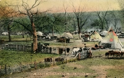 Osage indián tábor, Oklahoma alkotó: Charles Marion Russell