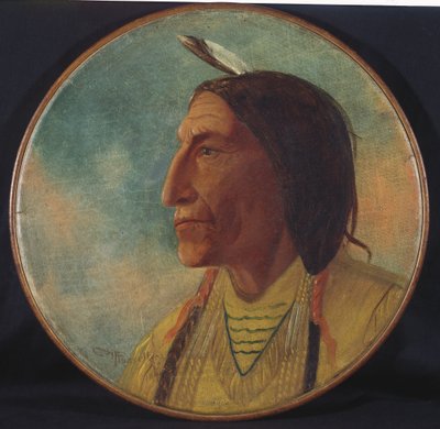 Farkasköntös vezér portréja, 1892 alkotó: Charles Marion Russell