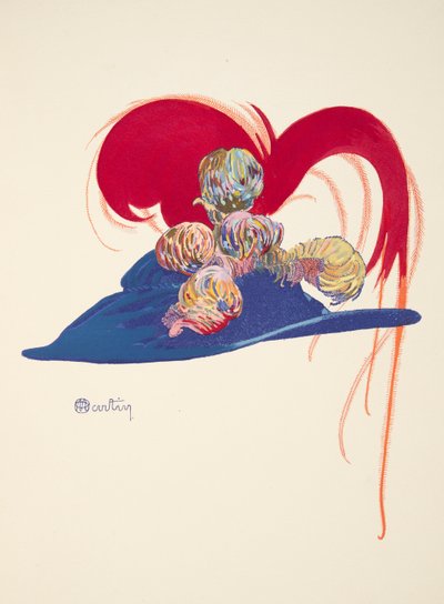 Design for a Hat, a Fashion-től 1912-ben. Marcelle Demay, pub. 1912 (sablonnyomat) alkotó: Charles Martin