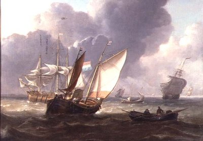 Holland hárommesterek és kishajók duzzadóban alkotó: Charles Martin Powell