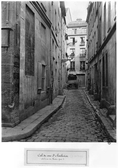 Saint-Ambroise zsákutca, rue du Haut-Pave, Párizs, 1858-78 alkotó: Charles Marville