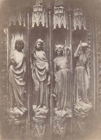 Az erények szétzúzzák a bűnöket, strasbourgi katedrális, 1853. alkotó: Charles Marville