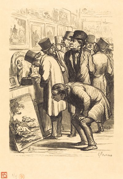 A Hotel Drouot szobája egy kiállítási napon alkotó: Charles Maurand after Honoré Daumier