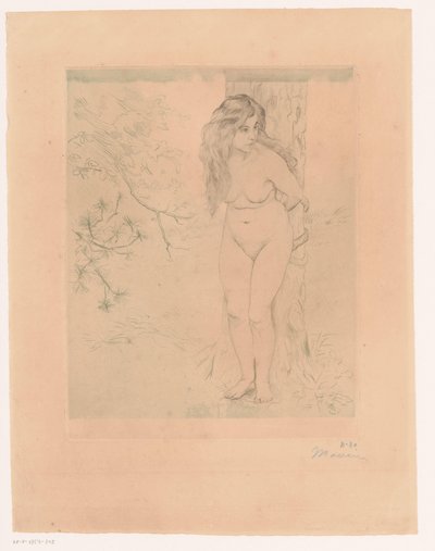 Éva egy fának dőlve alkotó: Charles Maurin (signed by artist)