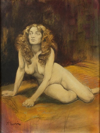 Fekvő női akt , c. 1895. alkotó: Charles Maurin