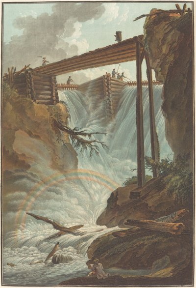 A Tritt bukása Muhlethal völgyében, 1776. alkotó: Charles Melchior Descourtis