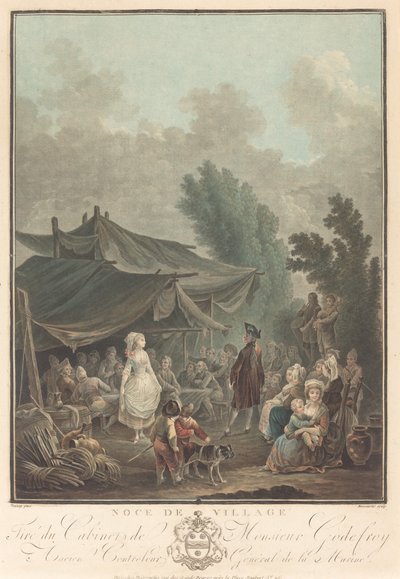 Noce de Village falusi esküvő, 1785. alkotó: Charles Melchior Descourtis