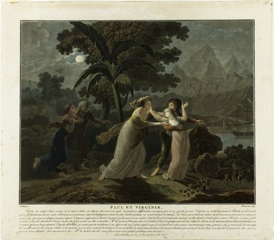 Az indulás, 4. tábla a Paul et Virginie-ból alkotó: Charles Melchior Descourtis