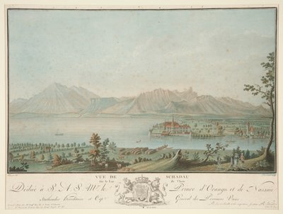 Kilátás Schadauból a Thun-tóra (Kelemen után) alkotó: Charles Melchior Descourtis